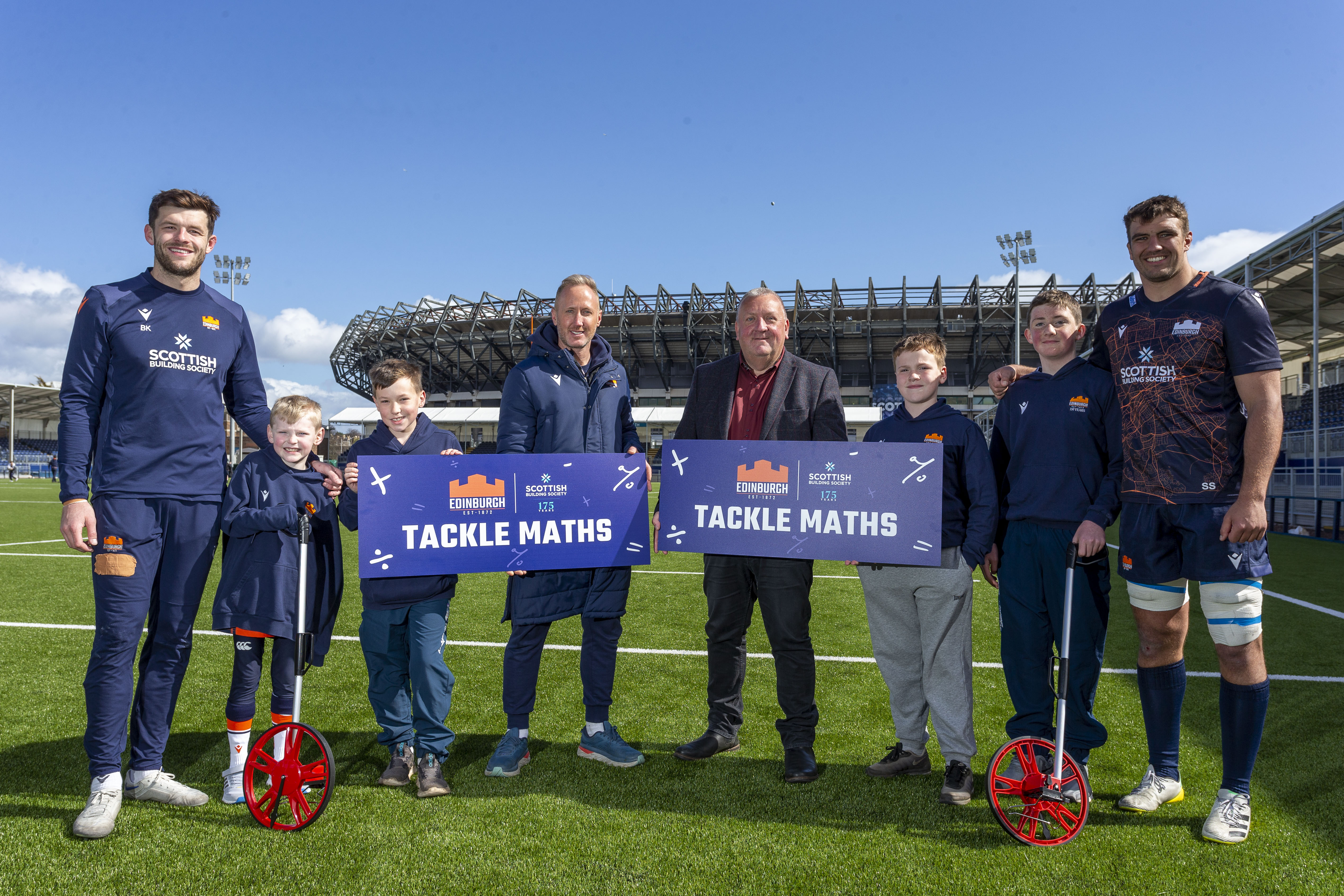 Background image: We've teamed up with Edinburgh Rugby to Tackle Maths 