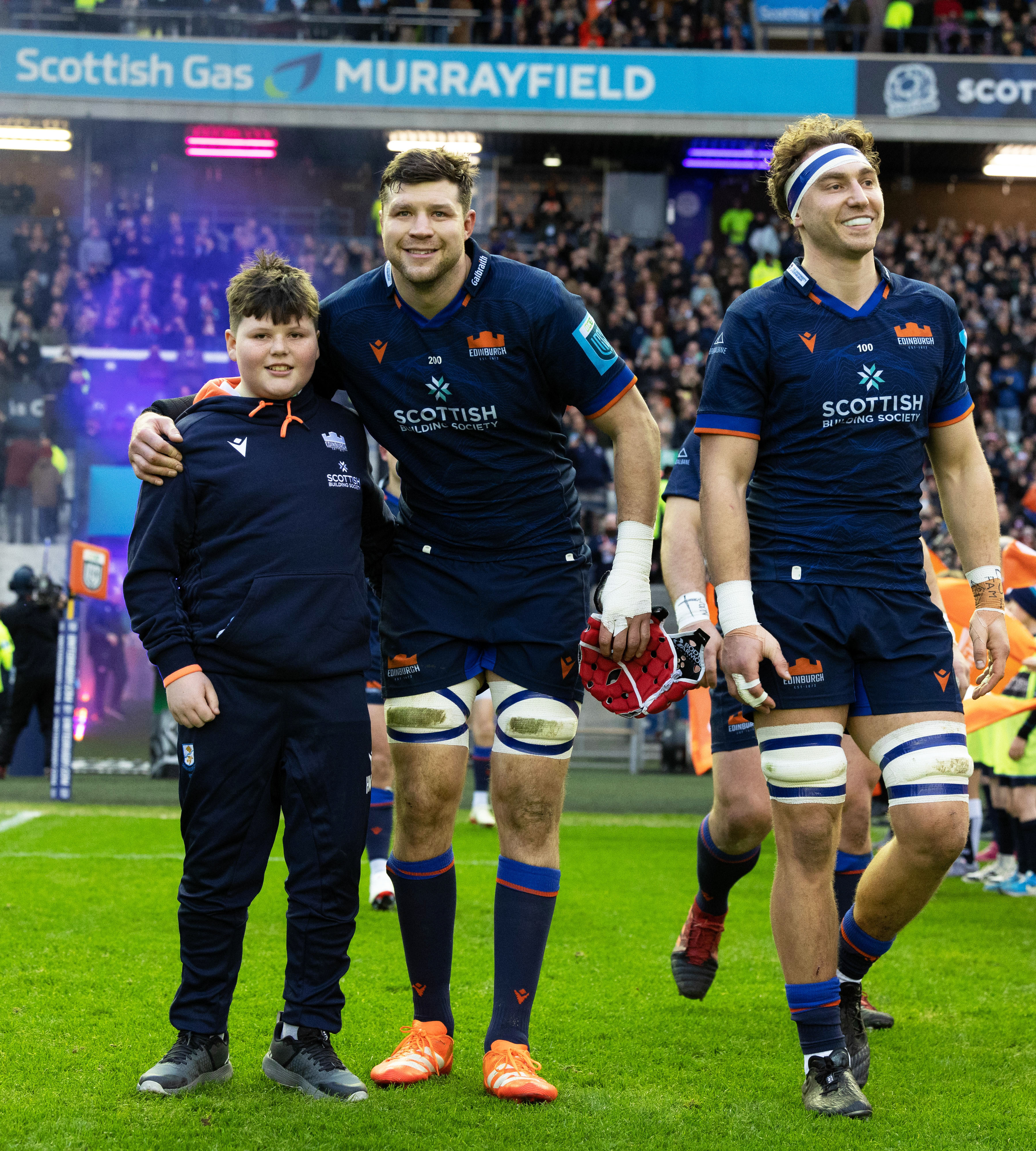Background image: Our winning mascot for Edinburgh Rugby v Glasgow Warriors 
