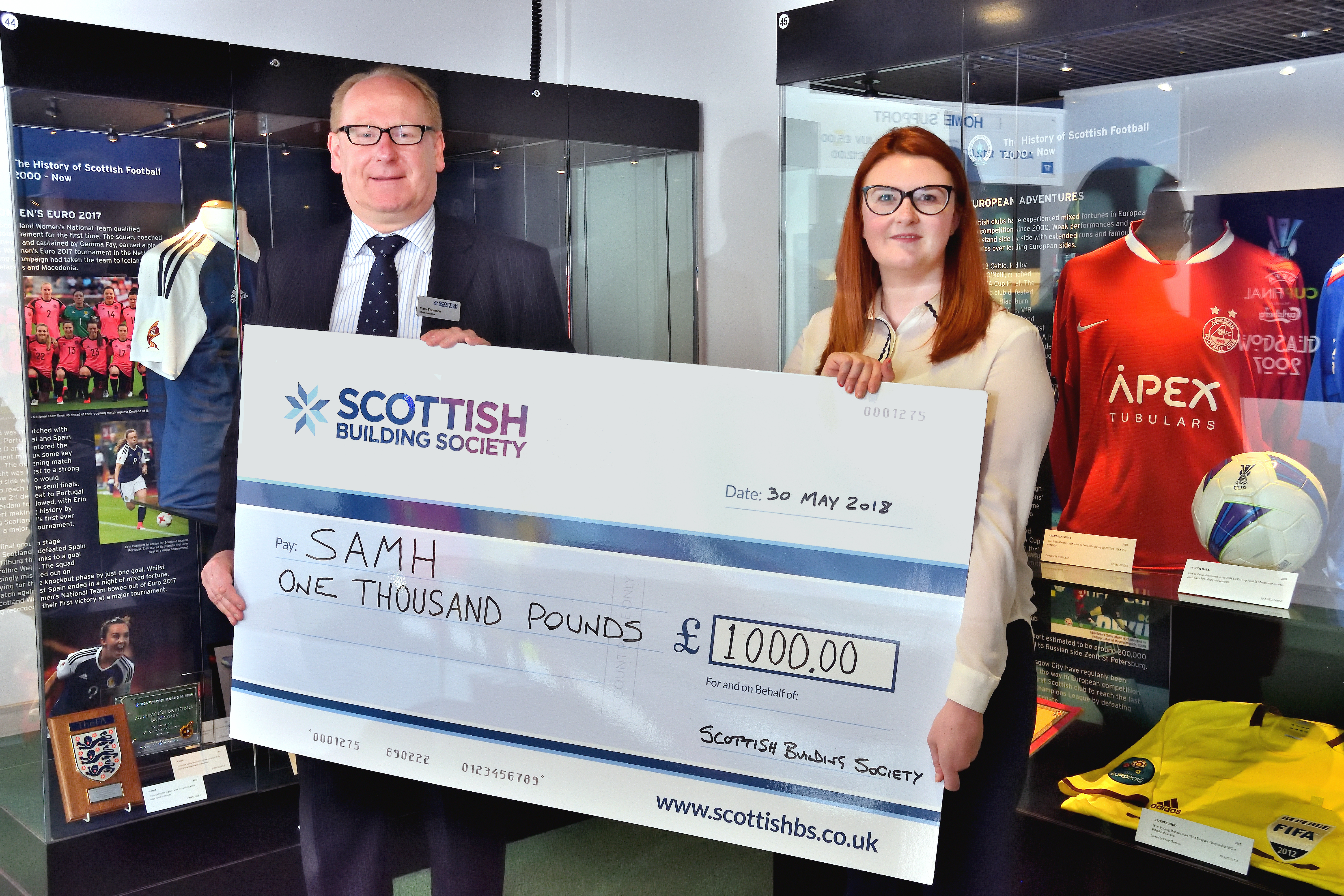 Background image: £1000 raised for SAMH