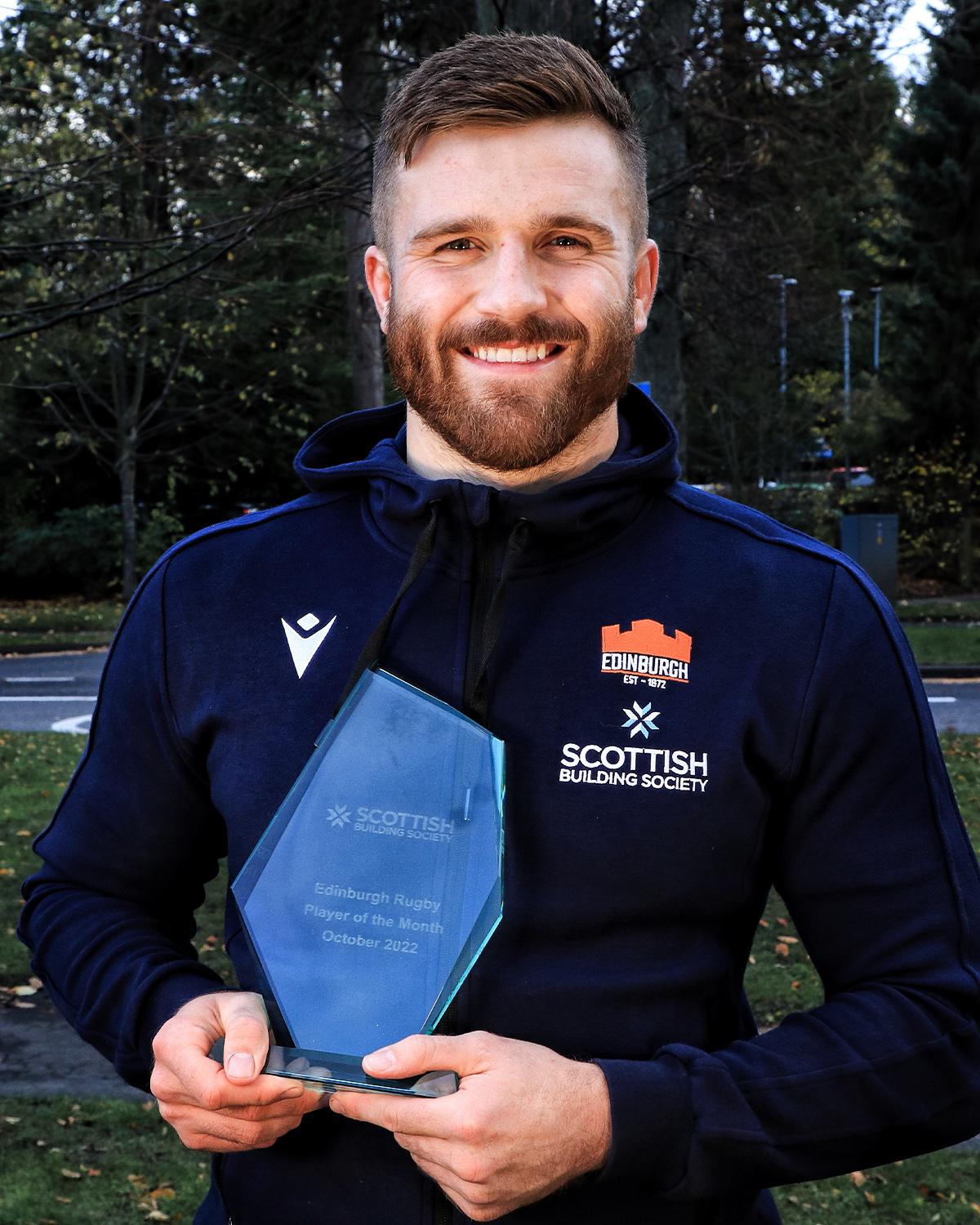 Background image: Luke Crosbie wins Scottish Building Society's Player of the Month for October